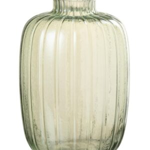 VASE LIGNES VERRE VERT L