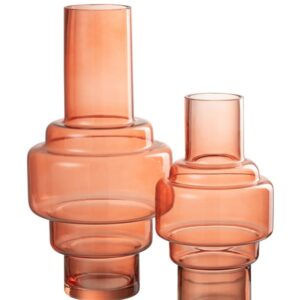 VASE ESCALIER VERRE ROUGE L