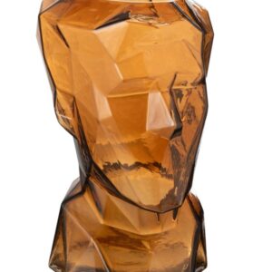 VASE VISAGE VERRE MARRON