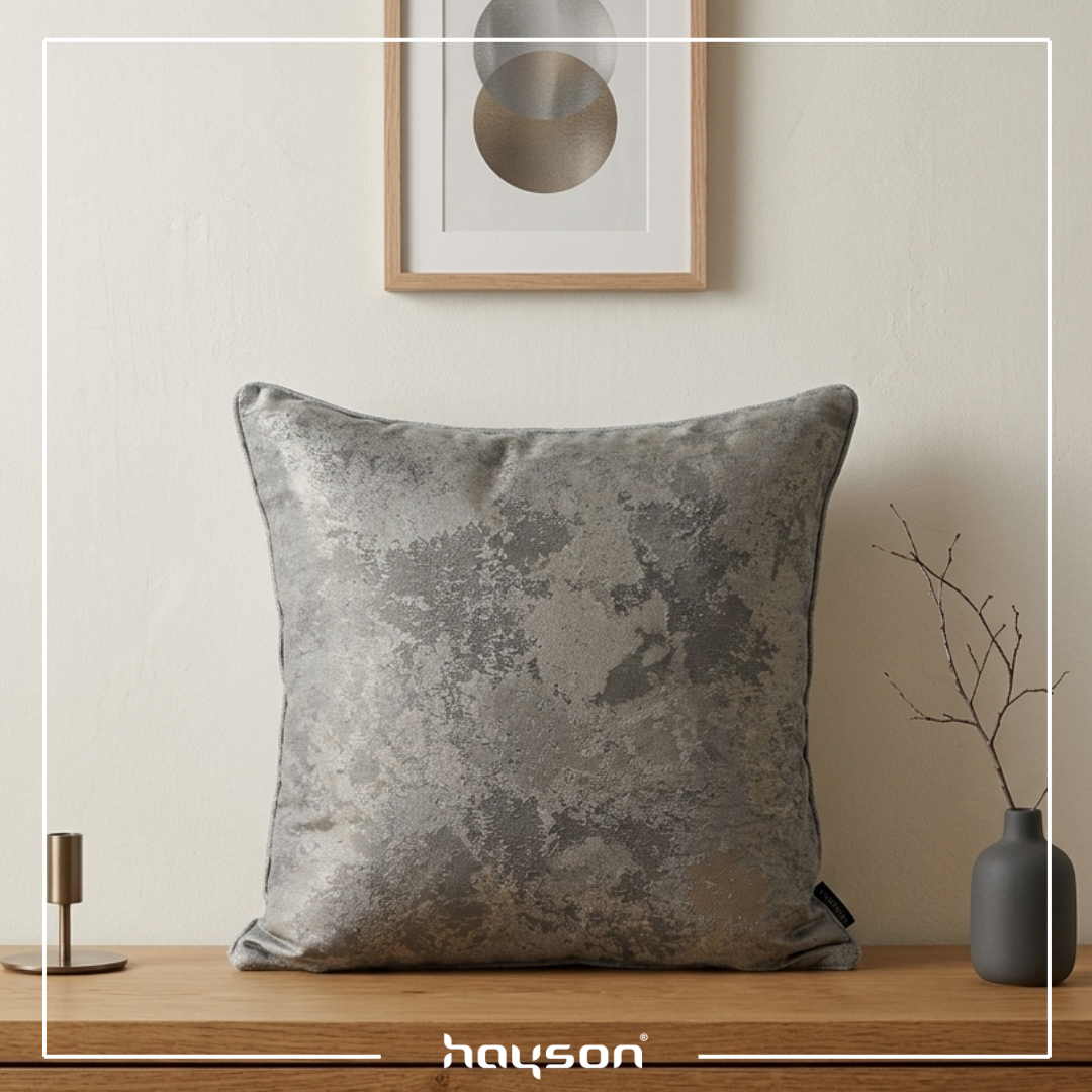 52 Coussin décoratif gris argenté